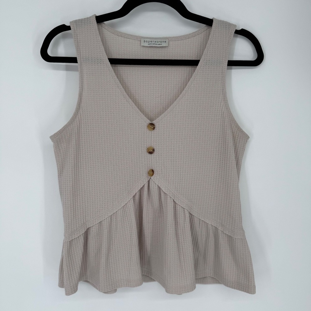 Paper‎ Crane Women's Medium Beige Babydoll Neutral Capsule Clean Girl Boho